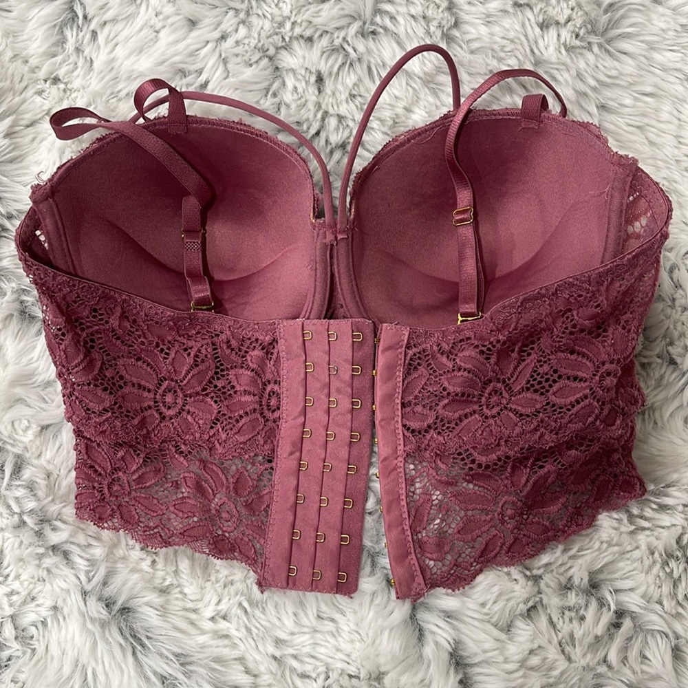 Body Frosting Pink Sexy Push up Bra Corset high waist 36D - Picture 2 of 5